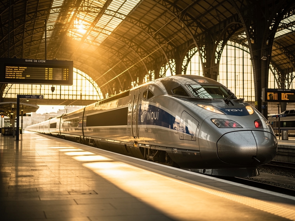 TGV en gare de Lyon à Paris, quai de départ